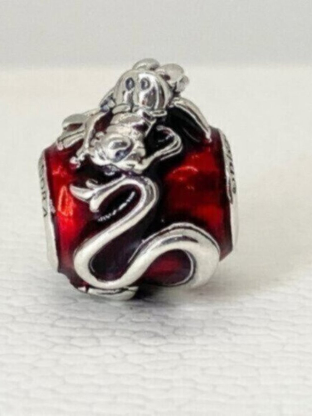 Pandora Red Dragon Murano Charm Bead